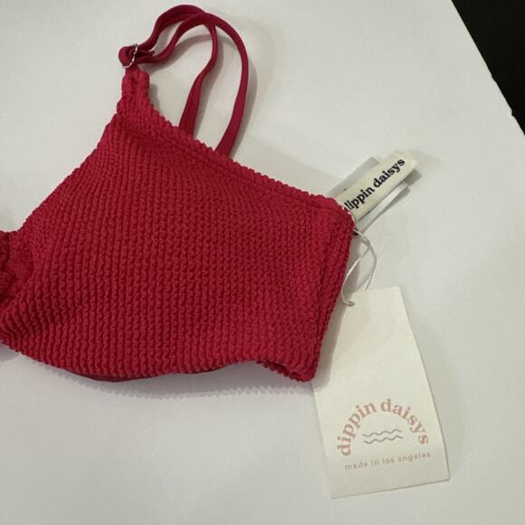 Dipping Daisys Red Coral Bikini Top Size Large NWT Padding - Picture 4 of 8